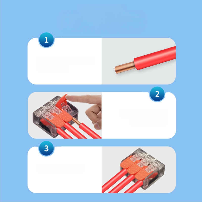 Greitas sujungimo terminalas, skirtas lygiagrečiam ir šakotam laidų sujungimui, 2345 skylės, 1 įėjimas-1 išėjimas, su greitu jungikliu užraktu