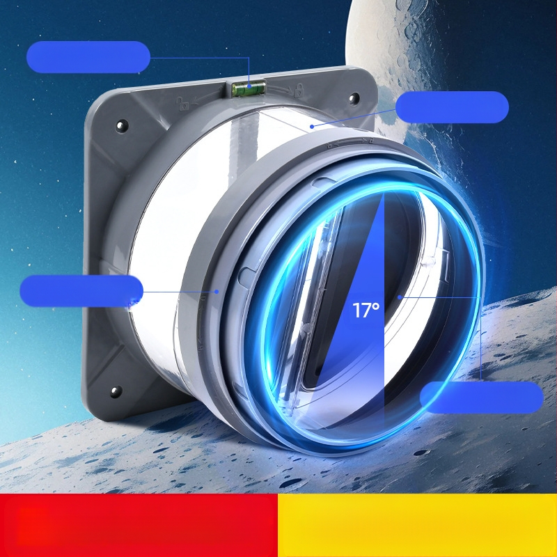 Клапан за обратно всмокване за кухненска/баня вентилационна тръба, ABS/PP, модерен минималистичен стил