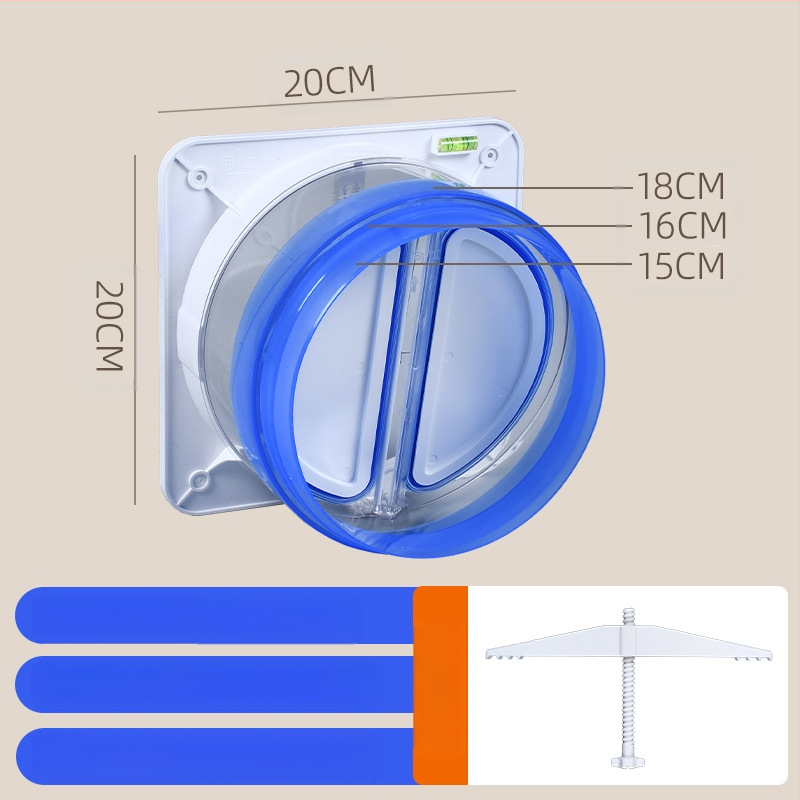Клапан за обратно всмокване за кухненска/баня вентилационна тръба, ABS/PP, модерен минималистичен стил