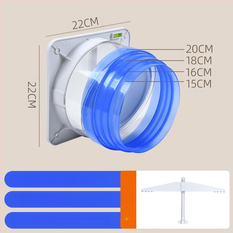 Клапан за обратно всмокване за кухненска/баня вентилационна тръба, ABS/PP, модерен минималистичен стил