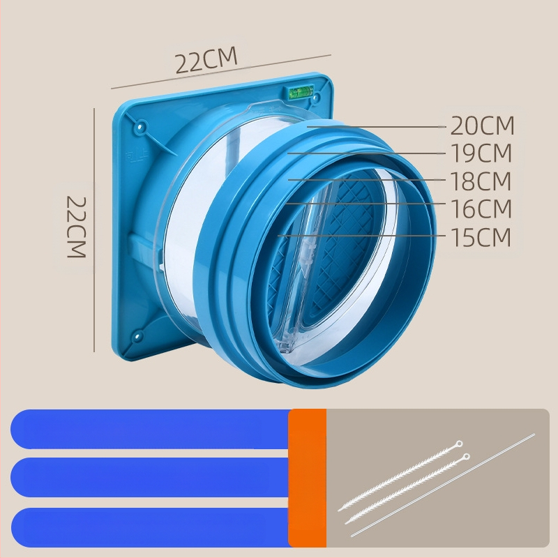 Клапан за обратно всмокване за кухненска/баня вентилационна тръба, ABS/PP, модерен минималистичен стил