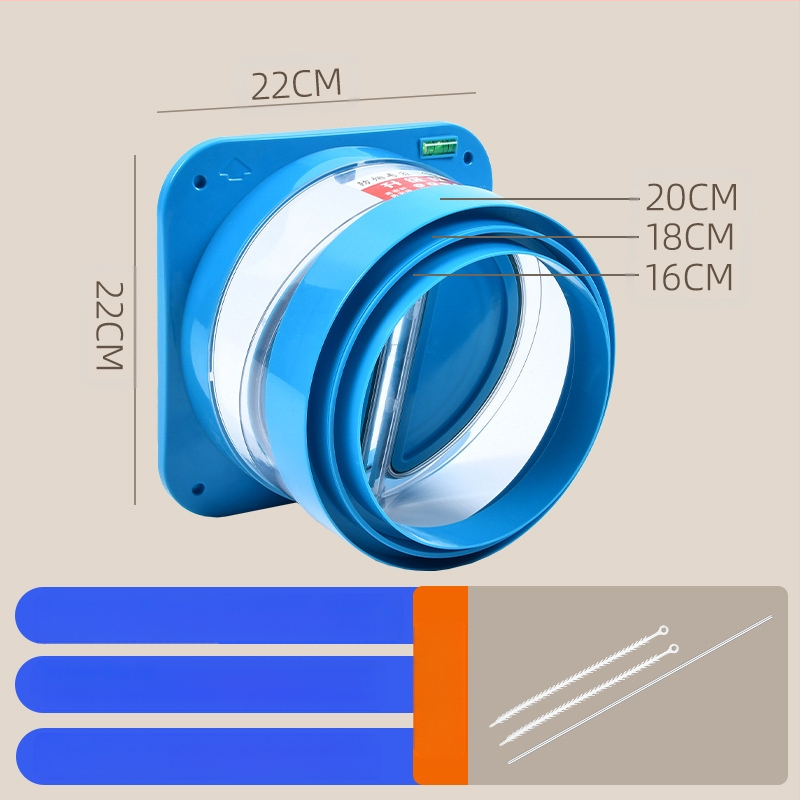 Клапан за обратно всмокване за кухненска/баня вентилационна тръба, ABS/PP, модерен минималистичен стил