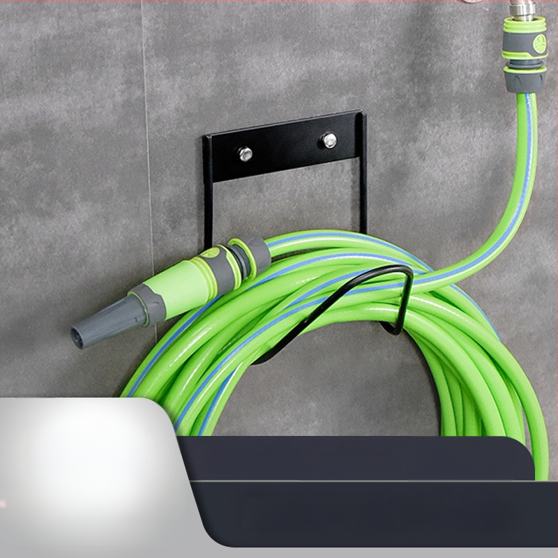 Кована желязна стойка за водопроводни тръби, стенен навивател за маркуч и държач за съхранение за градина, балкон и двор