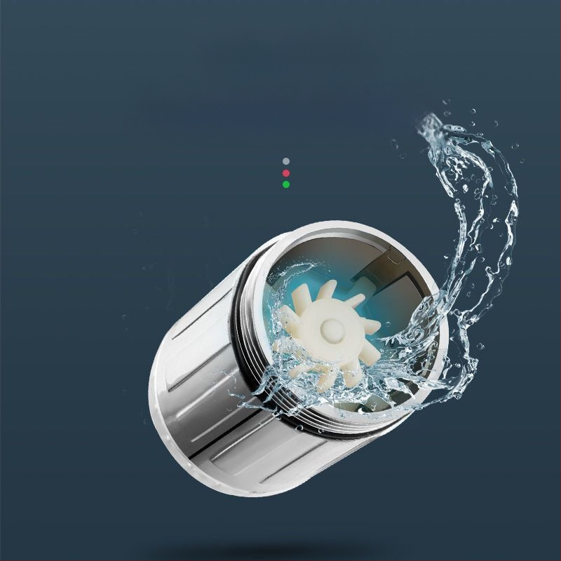 Kuhinjski kohout s produženjem protiv prskanja, LED senzor temperature mlaznice, filter za pranje povrća i tuš, model 017, ABS materijal, ručna montaža, površinska obrada injekcijskim oblikovanjem, moderni minimalistički stil