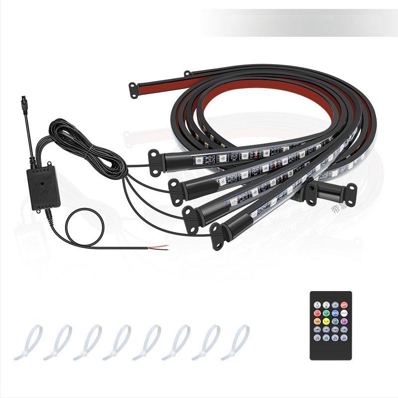 Automašīnas LED RGB šasijas lampiņa ar Bluetooth APP kontroli un balss aktivēšanu, 12V, 15W, PVC
