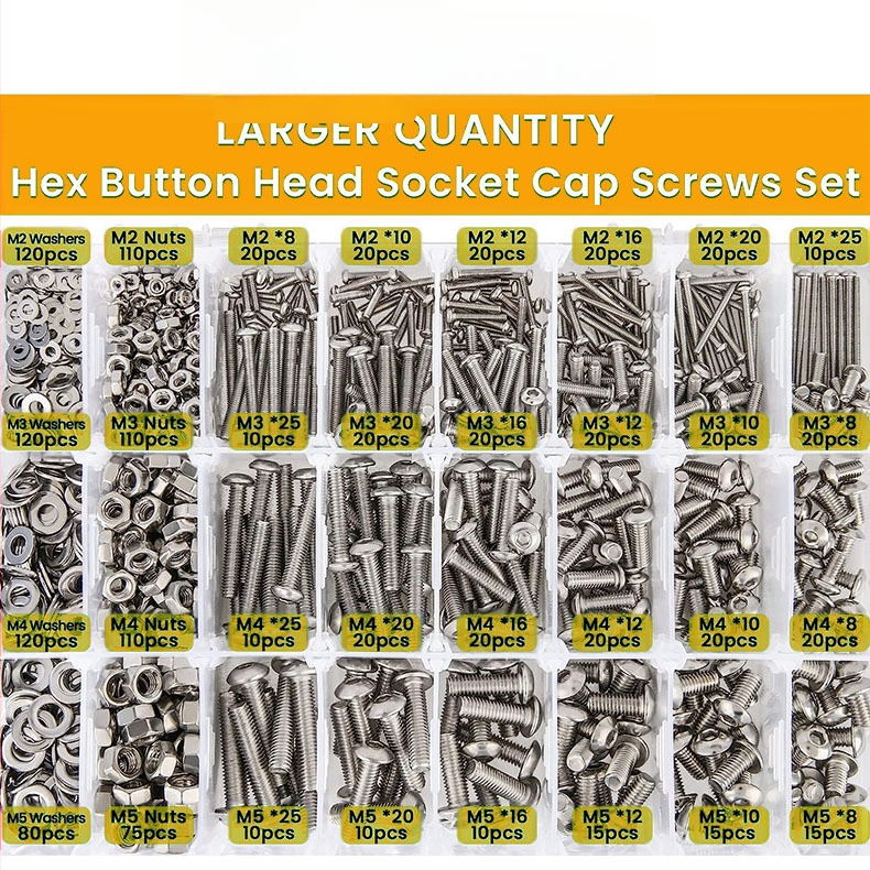 Комплект винтове и гайки с пан глава – ISO 7380, клас A