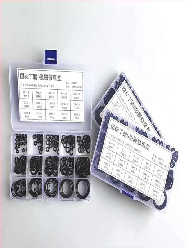 Набор за O-пръстени за ремонт: нитрилна гума, флуоркаучук и силикон; за високи температури, хидравлични водоустойчиви системи