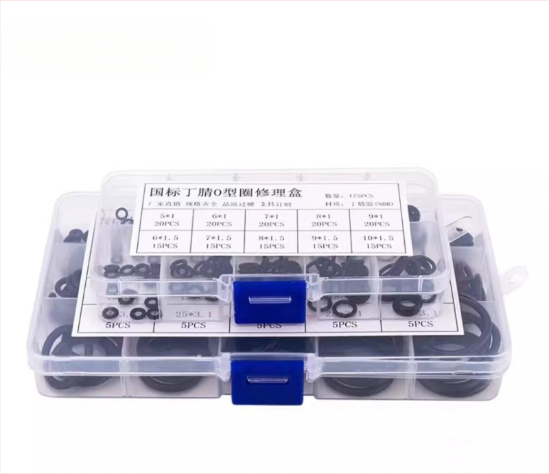 Набор за O-пръстени за ремонт: нитрилна гума, флуоркаучук и силикон; за високи температури, хидравлични водоустойчиви системи