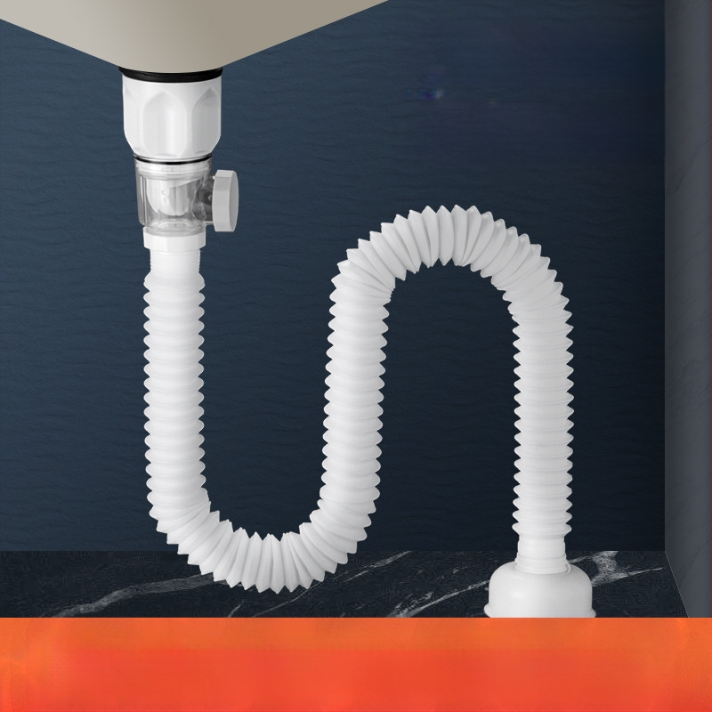 Συγκρότημα αποχέτευσης με βαλβίδα τύπου flap, S-σχήματος για νιπτήρα (μοντέλο 2233) – καθολικό, μοντέρνο μινιμαλιστικό σχέδιο