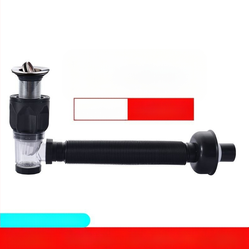 Συγκρότημα αποχέτευσης με βαλβίδα τύπου flap, S-σχήματος για νιπτήρα (μοντέλο 2233) – καθολικό, μοντέρνο μινιμαλιστικό σχέδιο