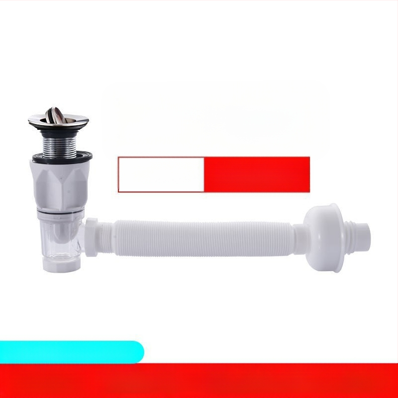 Συγκρότημα αποχέτευσης με βαλβίδα τύπου flap, S-σχήματος για νιπτήρα (μοντέλο 2233) – καθολικό, μοντέρνο μινιμαλιστικό σχέδιο