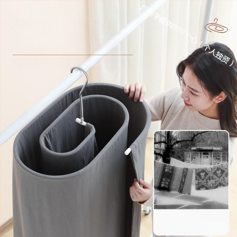 Κρεμάστρα για στέγνωμα ρούχων, στρογγυλό σχήμα με κλιπ, σιδερένια κατασκευή