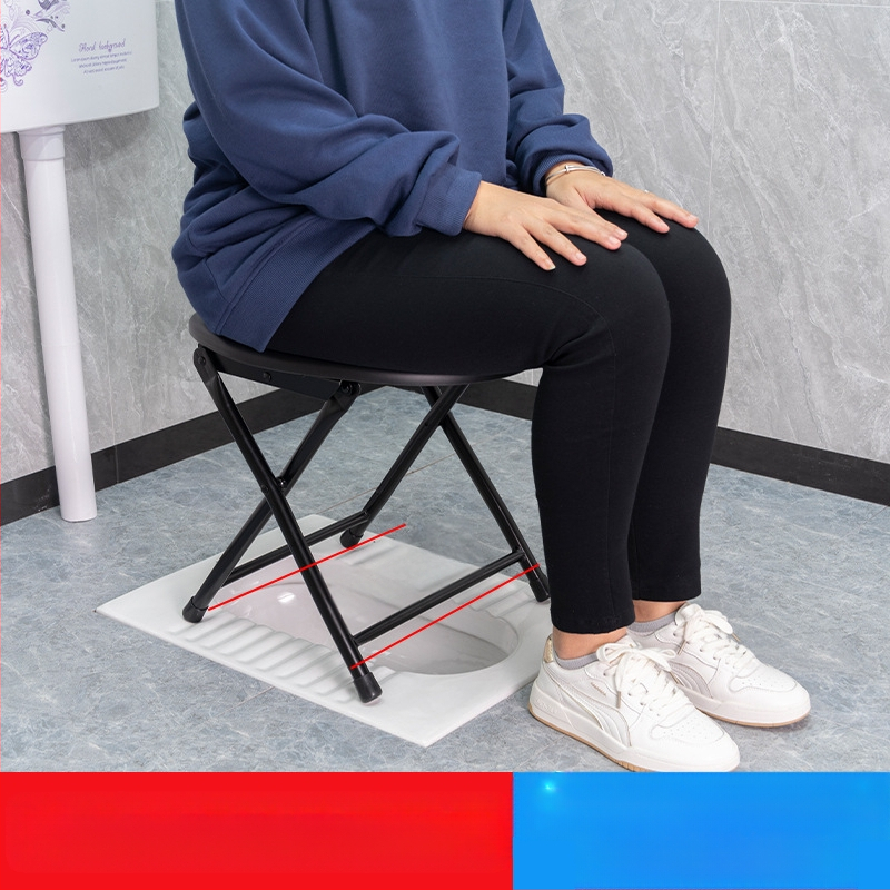 Седалка за тоалетна за възрастни и бременни, удебелена конструкция от въглеродна стомана, модел Section 06, с включена кофа за тоалетна