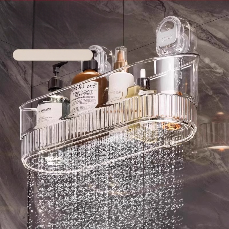 Στήριγμα τοίχου με βεντούζα, ράφι αποθήκευσης με απόστραγγιση για κουζίνα και μπάνιο, πολυλειτουργικό, χωρίς οπές — Υλικό: Πλαστικό; Μάρκα: Mi hao; Σετ: 10 τεμάχια; Στυλ: Φως Πολυτελείας