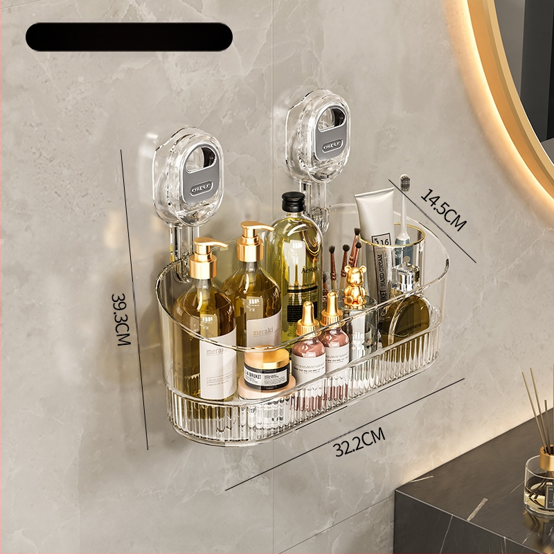 Στήριγμα τοίχου με βεντούζα, ράφι αποθήκευσης με απόστραγγιση για κουζίνα και μπάνιο, πολυλειτουργικό, χωρίς οπές — Υλικό: Πλαστικό; Μάρκα: Mi hao; Σετ: 10 τεμάχια; Στυλ: Φως Πολυτελείας