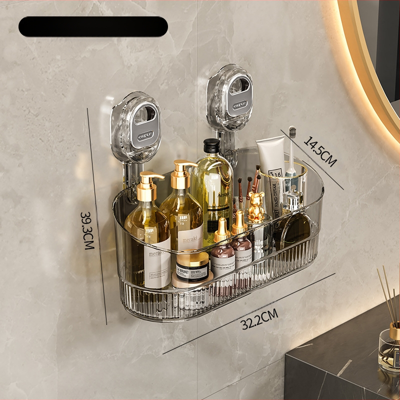 Στήριγμα τοίχου με βεντούζα, ράφι αποθήκευσης με απόστραγγιση για κουζίνα και μπάνιο, πολυλειτουργικό, χωρίς οπές — Υλικό: Πλαστικό; Μάρκα: Mi hao; Σετ: 10 τεμάχια; Στυλ: Φως Πολυτελείας