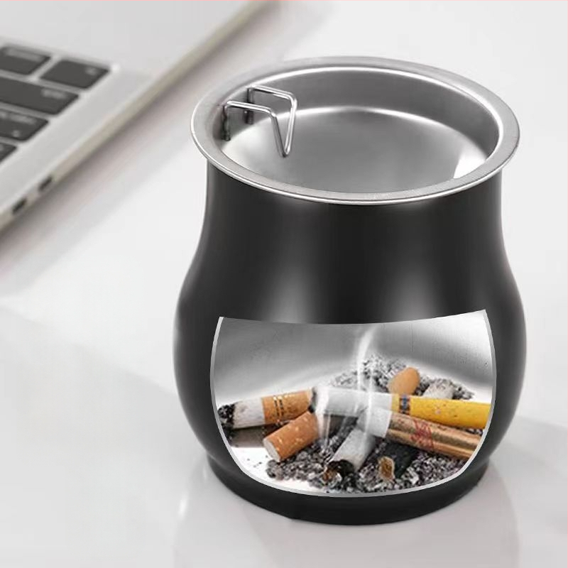 Pelnu trauks tambūra formas no nerūsējošā tērauda, dzīvojamai istabai | Minimālistisks, viegls luxuss; Drukāts logotips; Personalizācija; Izcelsme: Chaozhou