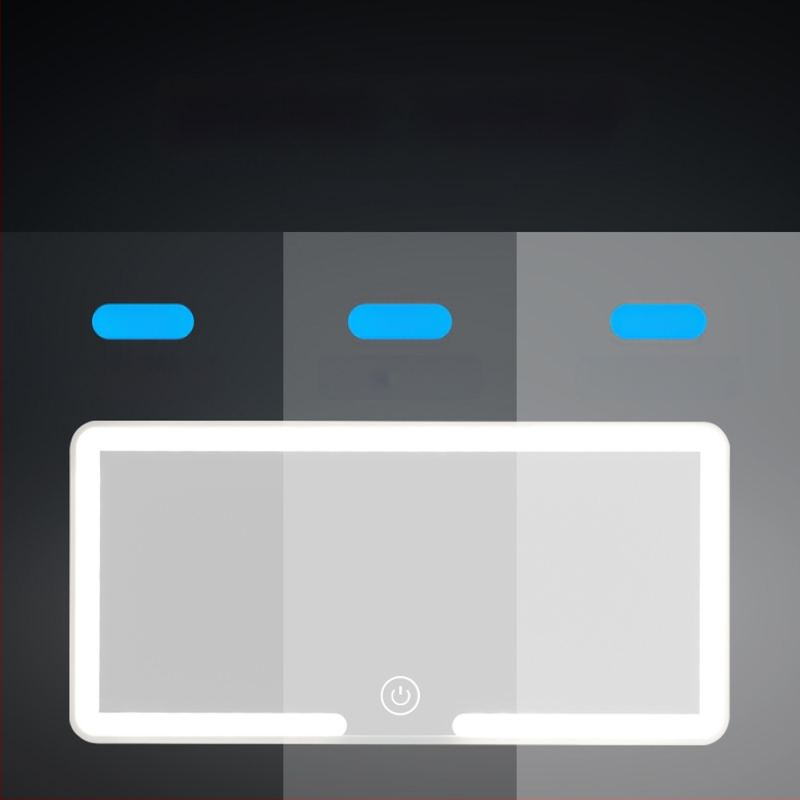 FCCEMC LED Automobili Makiažo Veidrodė Su Šviesomis, HD Veidrodė, Snap-on Montavimas, 3 Pakopų Šviesos Reguliavimas, 320 g