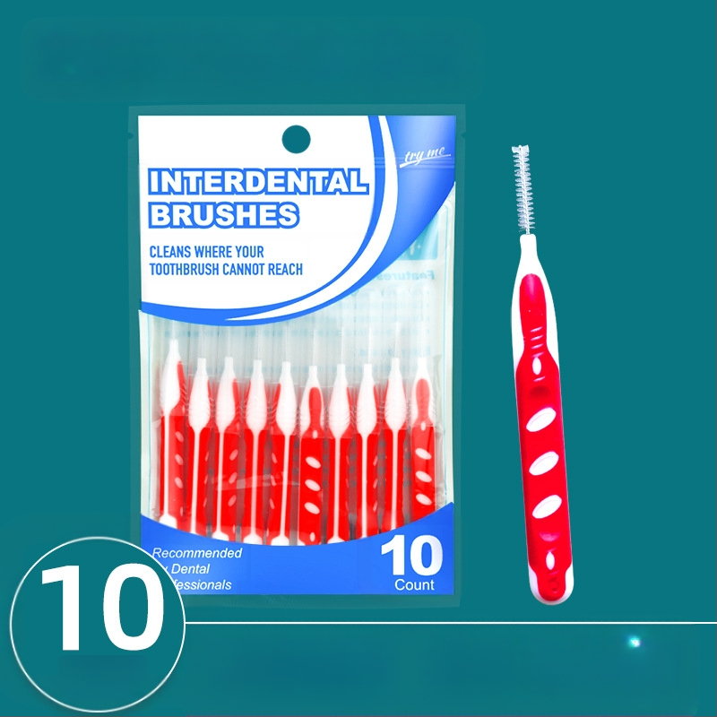 Ορθοδοντική interdental βούρτσα, σετ 10 τεμάχια, ultra-fine απαλές τρίχες, σύρμα από ανοξείδωτο χάλυβα