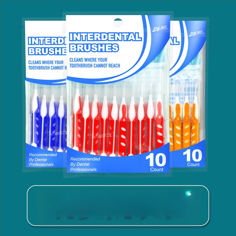 Ορθοδοντική interdental βούρτσα, σετ 10 τεμάχια, ultra-fine απαλές τρίχες, σύρμα από ανοξείδωτο χάλυβα