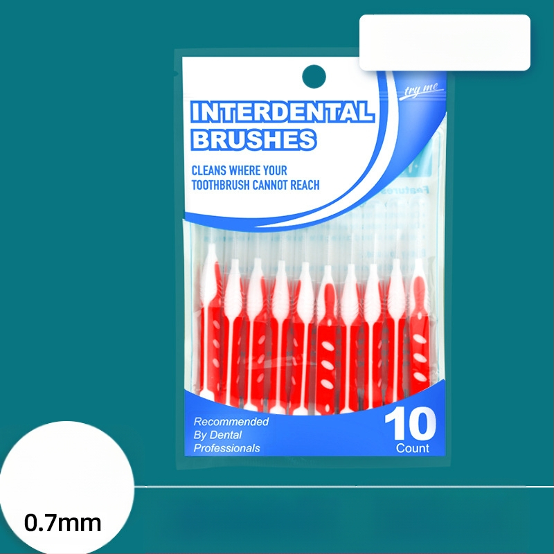 Ορθοδοντική interdental βούρτσα, σετ 10 τεμάχια, ultra-fine απαλές τρίχες, σύρμα από ανοξείδωτο χάλυβα
