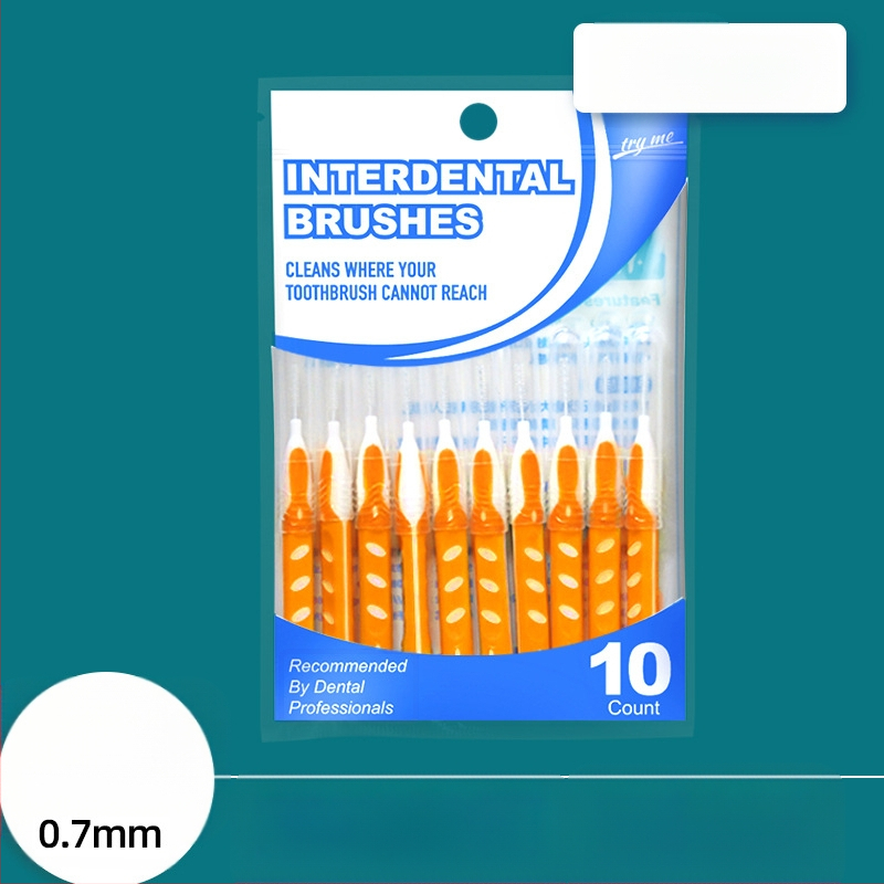 Ορθοδοντική interdental βούρτσα, σετ 10 τεμάχια, ultra-fine απαλές τρίχες, σύρμα από ανοξείδωτο χάλυβα