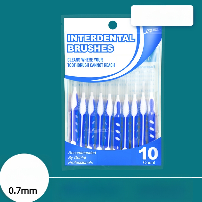 Ορθοδοντική interdental βούρτσα, σετ 10 τεμάχια, ultra-fine απαλές τρίχες, σύρμα από ανοξείδωτο χάλυβα