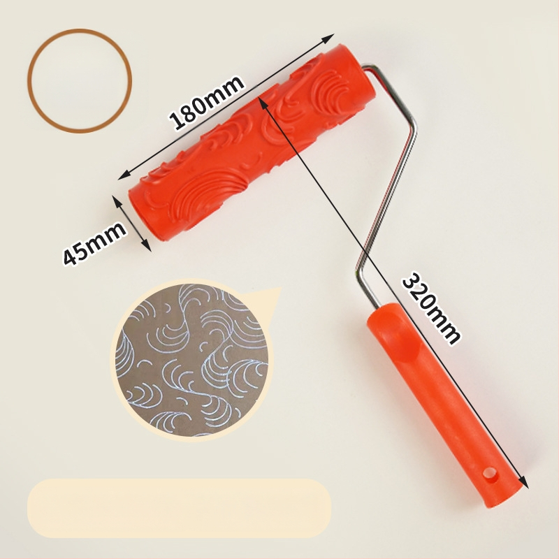 Ανάγλυφος κύλινδρικός ρολλός από καουτσούκ για μπογιά με τυχαία υφή; Κατευθύνσεις υφής: οριζόντια και κάθετα; Μάρκα: Beautiful and good; Εργασιακό πεδίο: 46