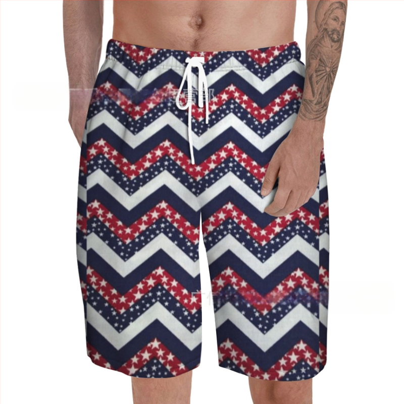 Ανδρικά παντελόνια παραλίας, 3D εκτύπωσης, ελαφριά πολυεστέρας 95%, καλοκαίρι, καθημερινά