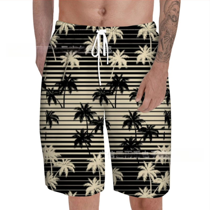 Ανδρικά παντελόνια παραλίας, 3D εκτύπωσης, ελαφριά πολυεστέρας 95%, καλοκαίρι, καθημερινά