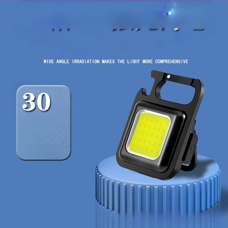 Мини ключодържател LED фенерче – многофункционално магнитно работно осветление с отварачка за бутилки за къмпинг (6W • Зареждане • 500mAh • Модел XH-69)