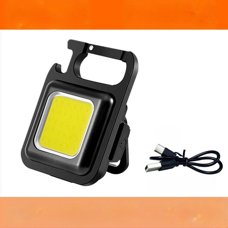 Мини ключодържател LED фенерче – многофункционално магнитно работно осветление с отварачка за бутилки за къмпинг (6W • Зареждане • 500mAh • Модел XH-69)