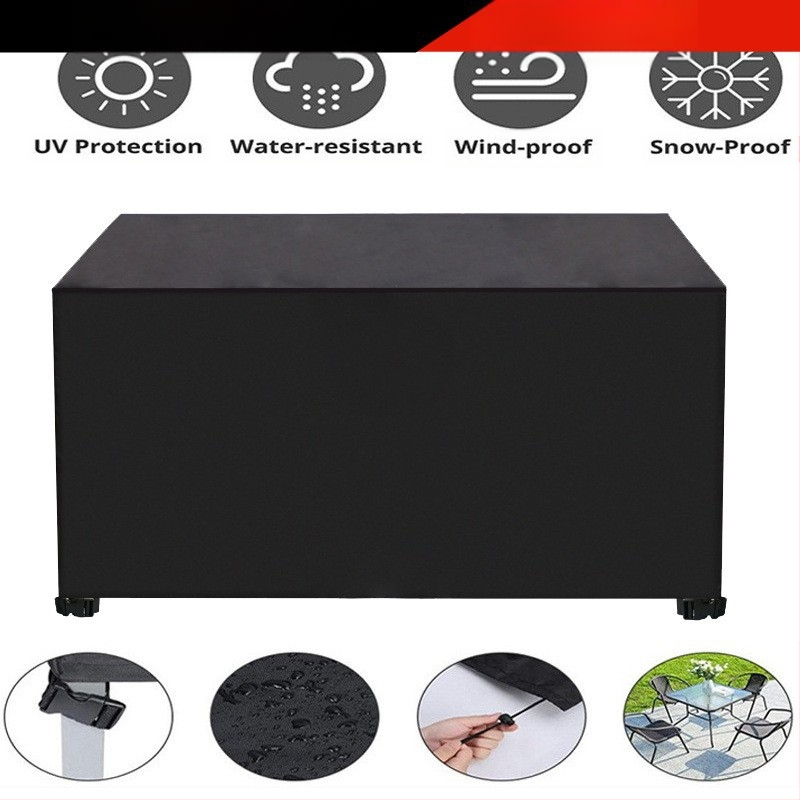 Pielāgots 420D Oxford auduma ūdensizturīgs mēbeļu pārklājs ārējiem dārza mēbelēm, putekļu aizsardzības pārklājs dīvānam/ gaisa kondicionierim, mūsdienīgs stils, ar četrām sprādžām