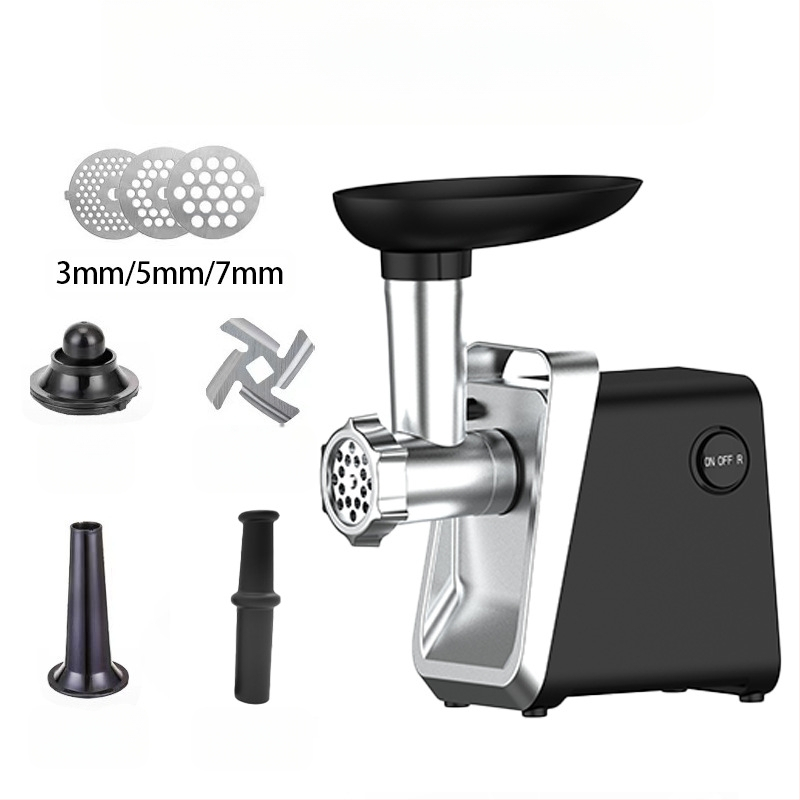 Домашна електрическа месомелачка и машина за колбаси, мултифункционална, Tritan корпус, 10,000 rpm, капацитет под 1 л, 111–240 V, шум 46–70 dB