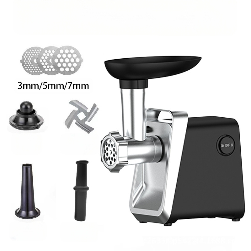 Домашна електрическа месомелачка и машина за колбаси, мултифункционална, Tritan корпус, 10,000 rpm, капацитет под 1 л, 111–240 V, шум 46–70 dB