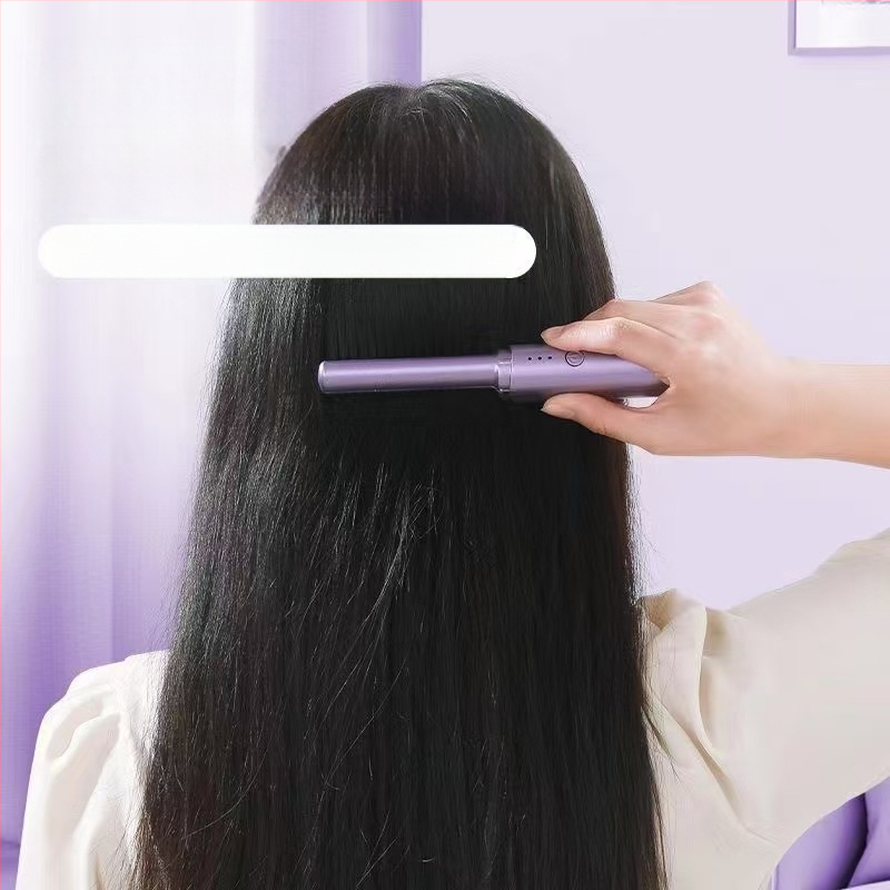Bezvadu matu taisnotājs un cirtotājs ar negatīvajiem joniem, turmalīna keramikas apkure, 10 temperatūras līmeņu kontrole, 45 W, 110–220 V, dubultā izmantošana, portatīvs