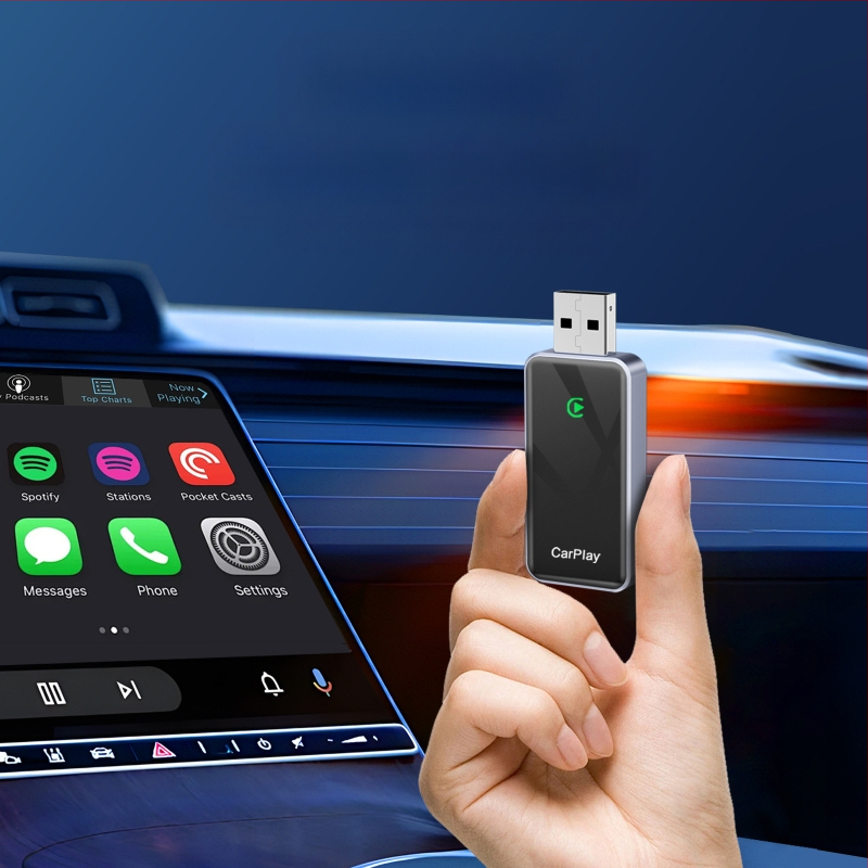 Ασύρματος προσαρμογέας CarPlay — μετατροπέας USB CarPlay για ενσύρματο σε ασύρματο CarPlay, μοντέλο BY967B, 5V, 0.5W, 6H tempered glass + κράμα αλουμινίου αεροδιαστημικού τύπου