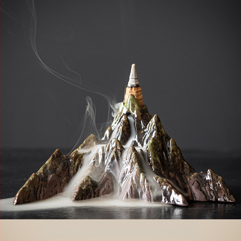 Κυκλικό ζεν τραπεζάκι άμμου από κεραμικό, ιαπωνικού στυλ, επιτραπέζια διακόσμηση με μεταλλικά στοιχεία