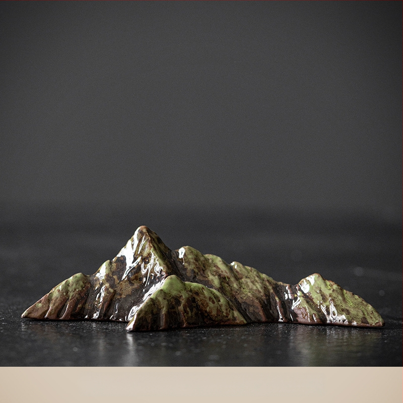 Κυκλικό ζεν τραπεζάκι άμμου από κεραμικό, ιαπωνικού στυλ, επιτραπέζια διακόσμηση με μεταλλικά στοιχεία