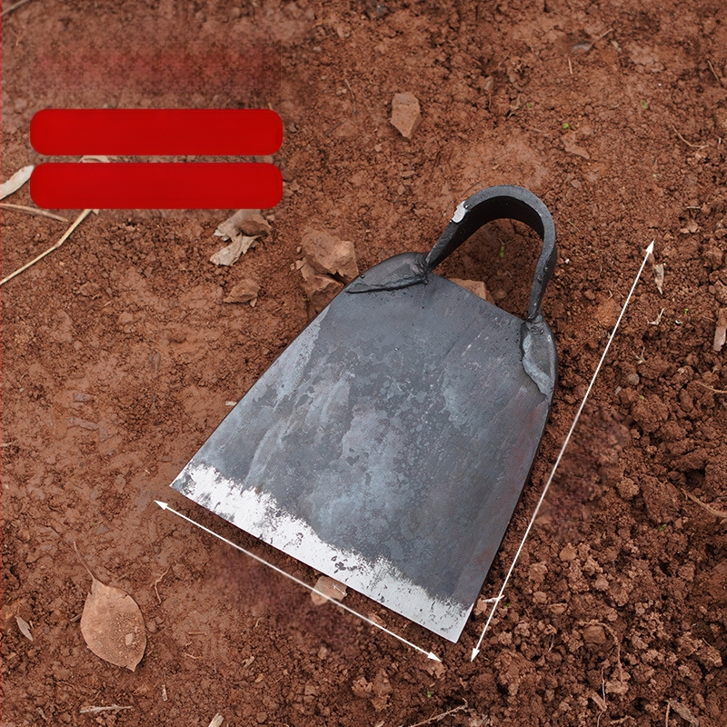 Sodo įrankis – plokštė iš mangano plieno, rankų kalimas, senovinės kilmės dizainas, platus ašmenys sodui ir žemės darbams