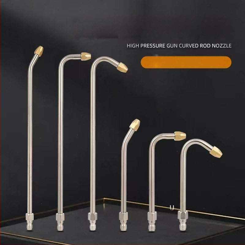 Augstspiediena auto mazgāšanas ūdens pistoles pagarinājuma stienis ar locīšanas elkoņa savienojumu — 1/4 ātrais savienojums, nerūsējošs tērauds un vara, 11 mm uzgalis, piemērots augsta spiediena šļūtenei, 150 g