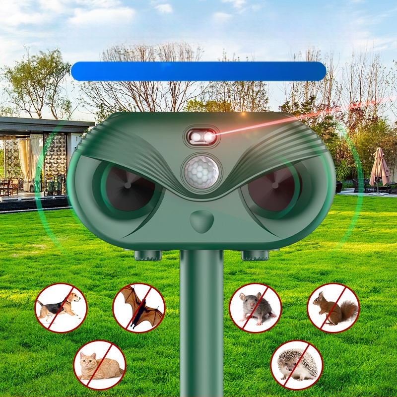 Ultrazvučni repelent za životinje sa solarnim napajanjem – vodootporan vanjski uređaj, ABS kućište, 5V, modeli 818/818B/610/603