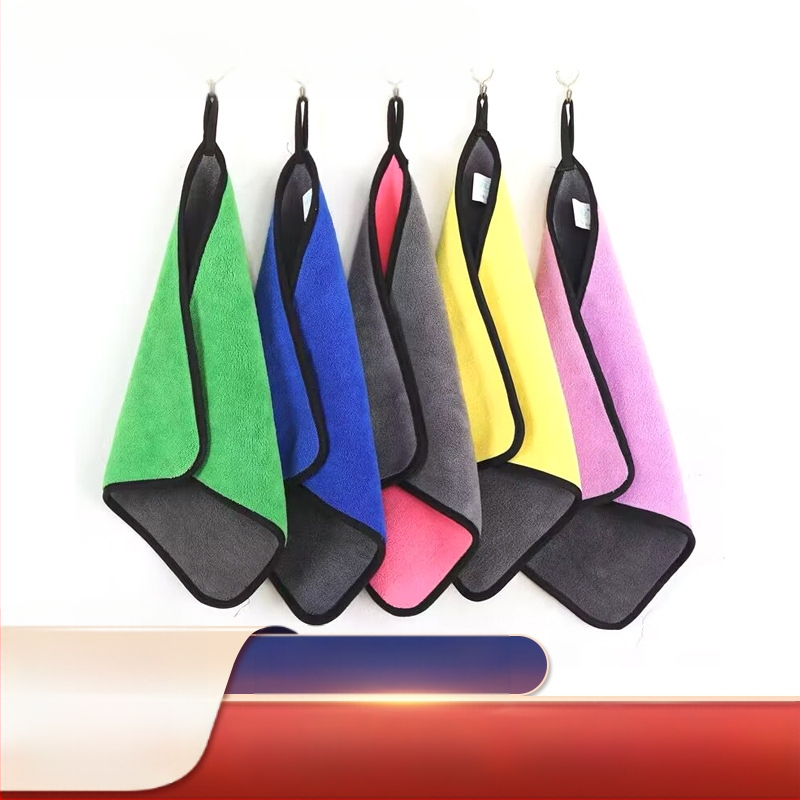 Automobilių plovimo rankšluostis, dvipusis koralo veliūras, mikropluoštas, namų naudojimui, baldams tinkamas, vientisas raštas