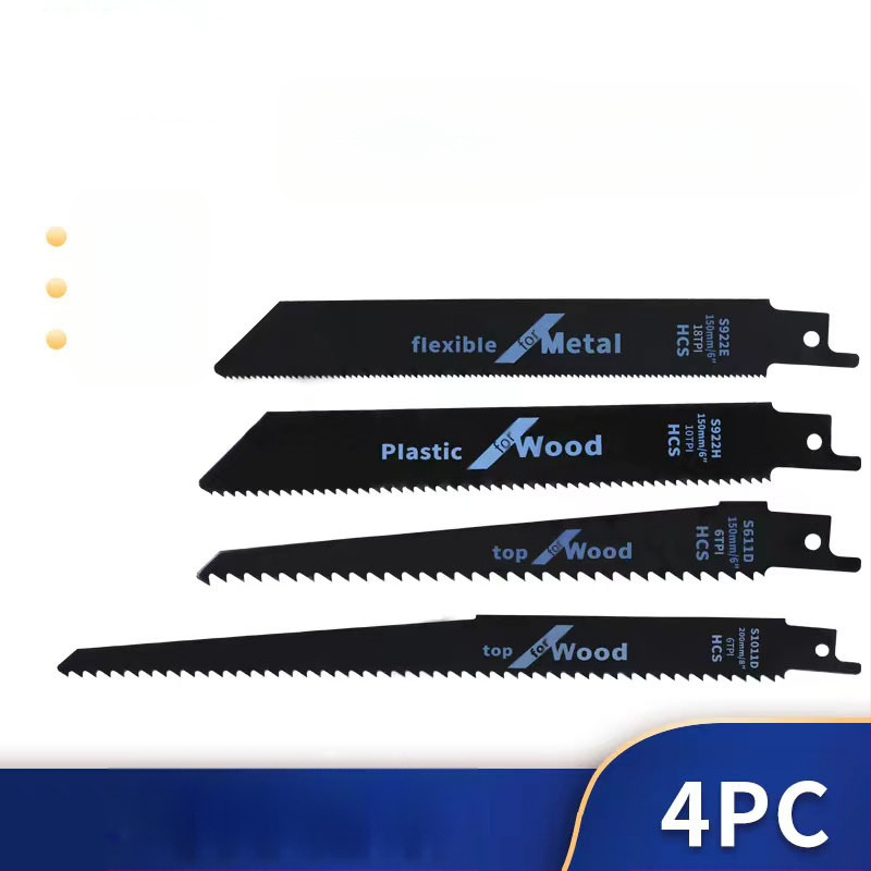 Комплект лезвия за реципрочна ножовка, 4 бр., за дърво и метал, сабер ножовка, 220V
