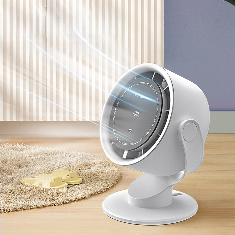 USB Type-C prisilietimo valdymas ventiliatorius be mentelių, stalinis arba sieninis tvirtinimas, įmontuota baterija 2000–4000 mAh, veikimo laikas 3–6 val., 100 greičių lygių