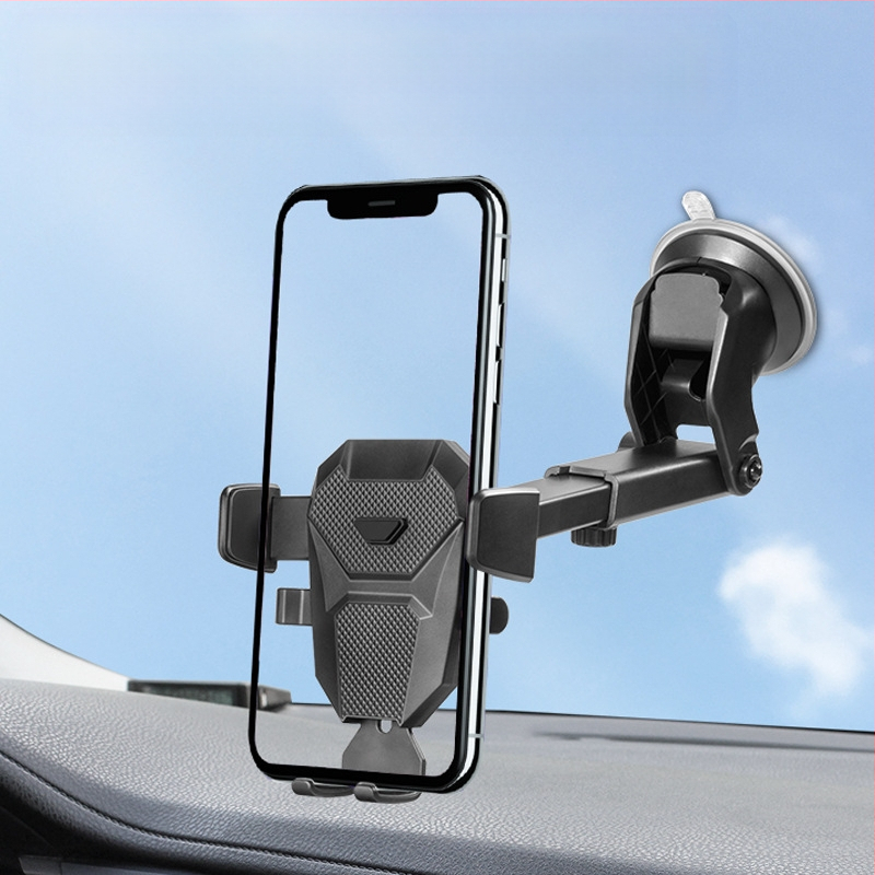 Βάση κινητού αυτοκινήτου με απορροφητήρα για ταμπλό, μπροστινό παρμπρίζ και έξοδο κλιματισμού, τηλεσκοπικός βραχίονας για πλοήγηση, εγκατάσταση snap-on, κατάλληλη για όλα τα μοντέλα