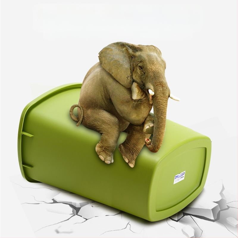 Plastmasas atkritumu tvertne ar šūpojošu vāku, 12 l vai vairāk tilpums, barreļa forma, komerciālai izmantošanai