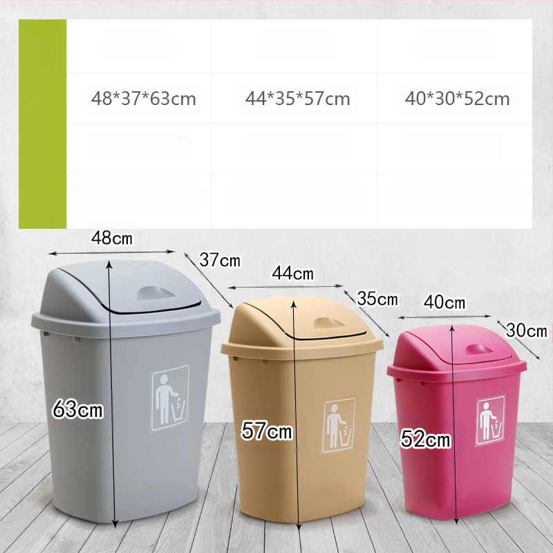 Plastmasas atkritumu tvertne ar šūpojošu vāku, 12 l vai vairāk tilpums, barreļa forma, komerciālai izmantošanai