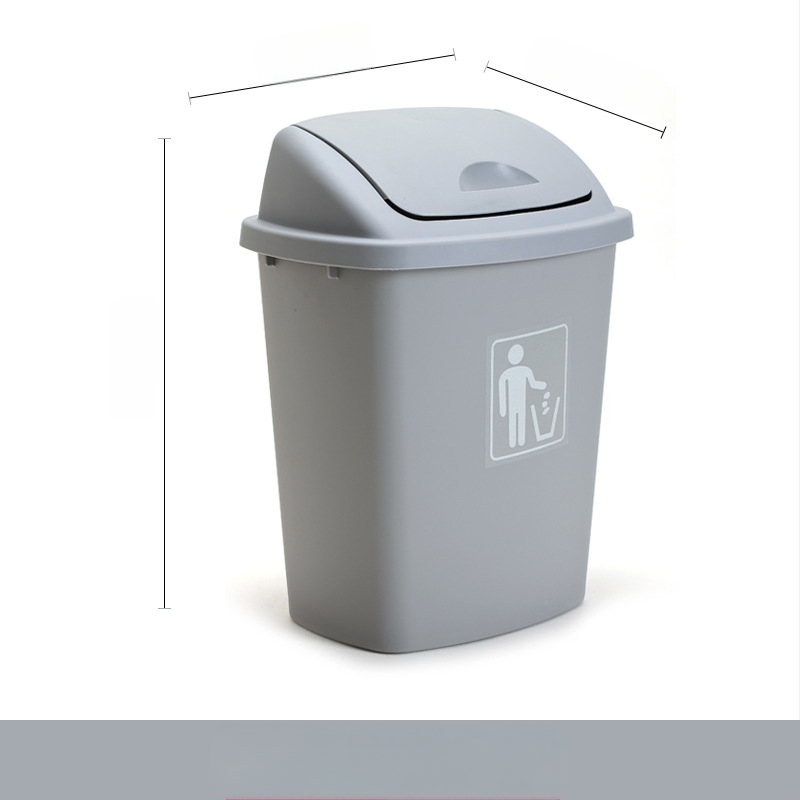 Plastmasas atkritumu tvertne ar šūpojošu vāku, 12 l vai vairāk tilpums, barreļa forma, komerciālai izmantošanai