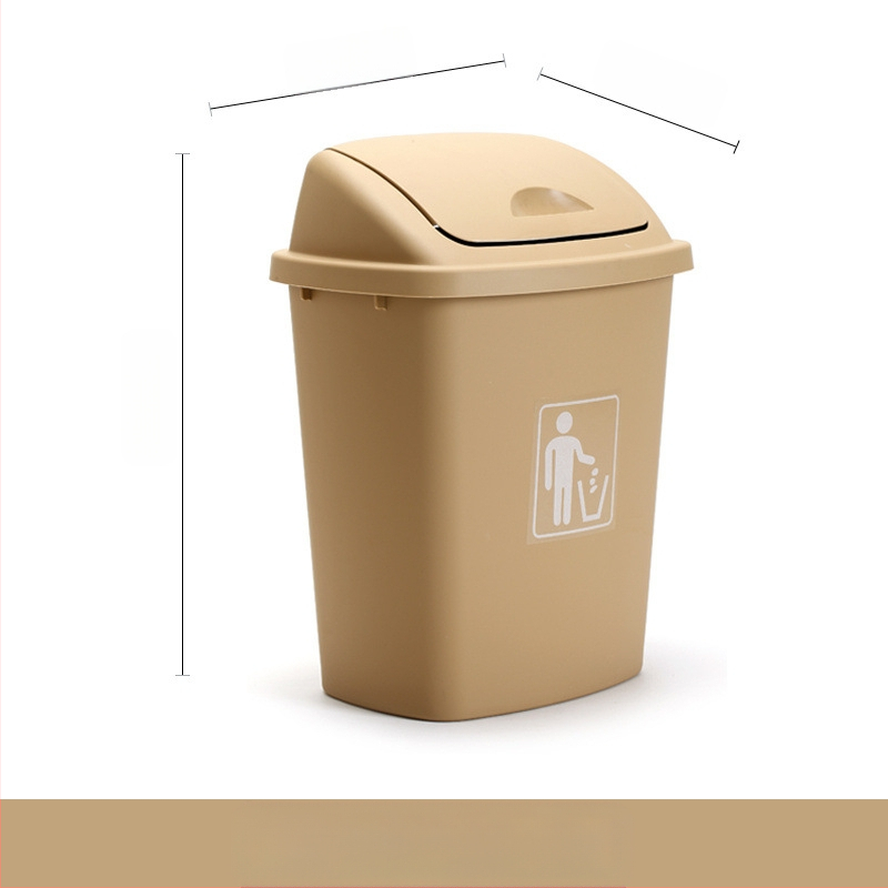 Plastmasas atkritumu tvertne ar šūpojošu vāku, 12 l vai vairāk tilpums, barreļa forma, komerciālai izmantošanai